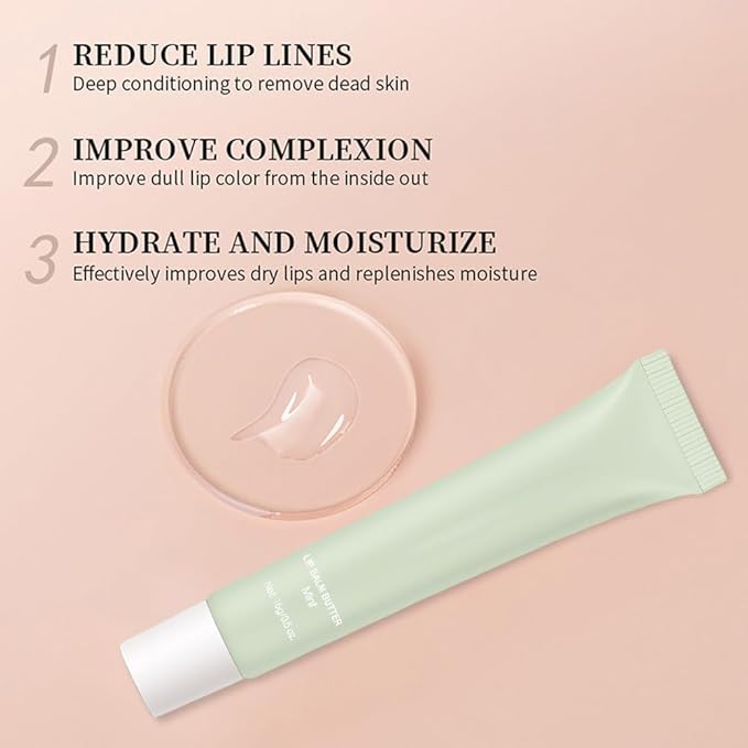 Summer Special Lip Butter Lip Balm, Ultra-Hydrating Natural Vegan Lip Balm, Sheer-Tinted Shine & Hydration, Soothes & Softens Dry Lips Skincare, Bálsamo labial hidratante #2 Mint