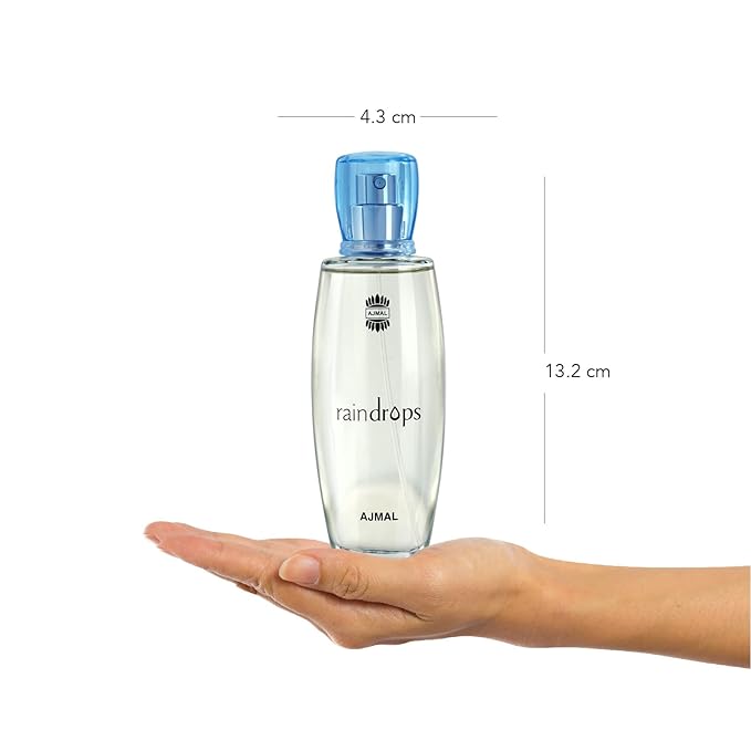 Ajmal Rain Drops Perfume – Women Fresh & Floral Scent with Fruity Notes, Inspired by Rain & Ocean Breeze, Long-Lasting Eau de Parfum, Made in Dubai – 50ml / 1.7 fl oz