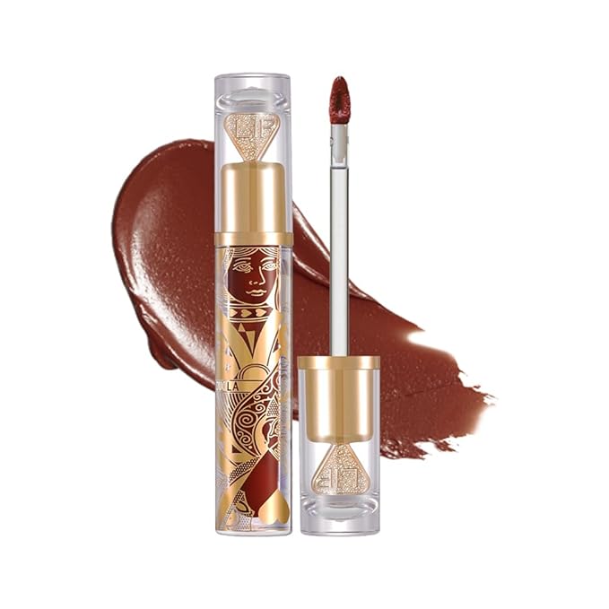Soft Matte Liquid Lipstick in Warm Cinnamon Brown, High Pigment Full Coverage Matte Lip Color, Waterproof Smudge-Proof Non-Transfer Lightweight Liquid Lipstick for Long-Wearing Everyday Makeup 82A