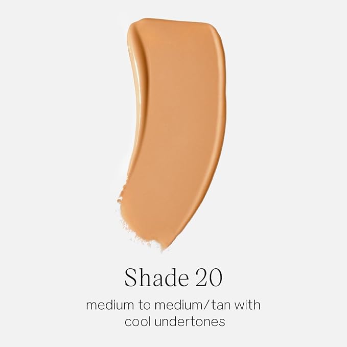 Saie Glowy Super Skin Tint Liquid Foundation - Weightless + Dewy Foundation with Lightweight Medium Coverage - Hydrating Face Makeup + Skin Care Serum Hybrid with Hyaluronic Acid - Shade 20 (1.01 oz)