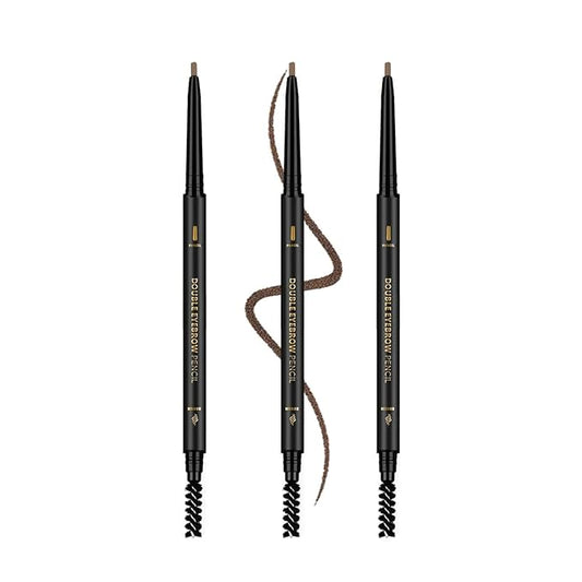 O'CHEAL 3Pcs Light Brown Eyebrow Pencil for Women, Premium Eye Brow Pencil with Spoolie Brush, Longwearing for Perfect Brows, Precision, Defines, Universal Waterproof Double-head Eyebrow Pen