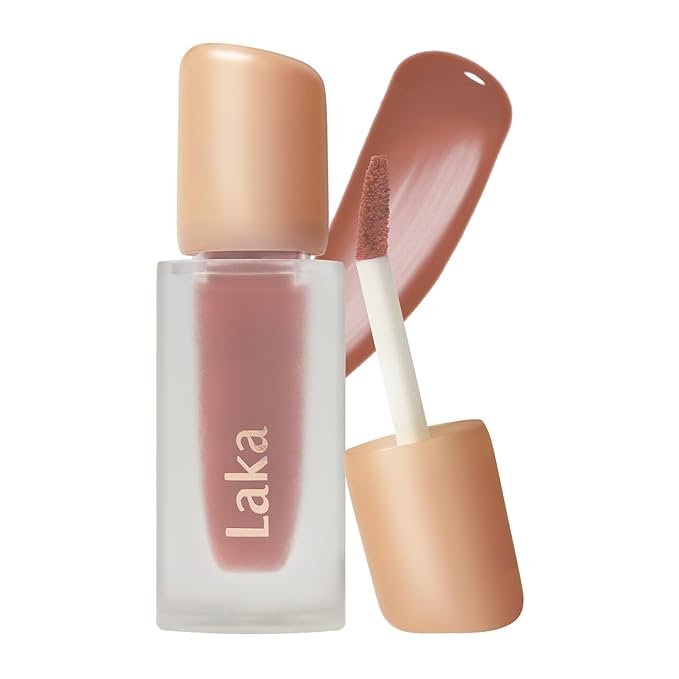 Laka Fruity Glam Tint, Glowing Lip Stain with Wide Color Spectrum, Hydrating & Lightweight Texture, Buildable Color, Non-Sticky, Vegan, K-Beauty (#151 Nudia, 4.5g/0.15oz)