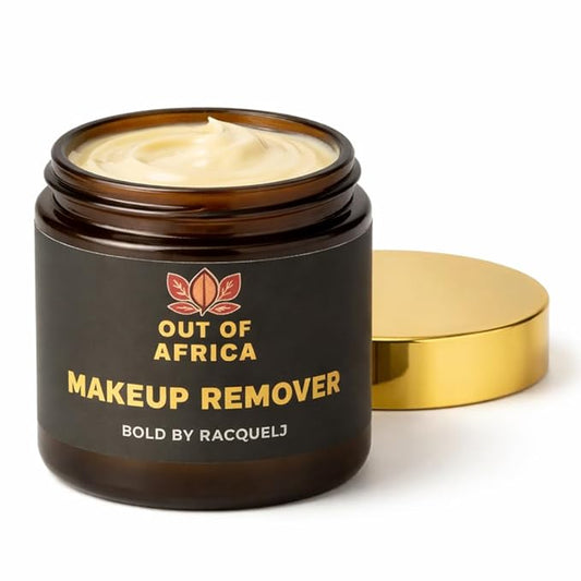 Bold by RacquelJ Shea Butter Makeup Remover Balm – Deep-Cleansing Formula That Melts Makeup, Refined Organic Ugandan Shea, Vitamin E, 3.4 oz (100 ml)