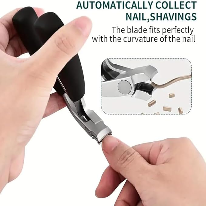 Heavy Duty Toe Nail Clippers for Men ，Ergonomic Non-Slip Long Handle Nail Clippers for Adults Seniors (Silver)