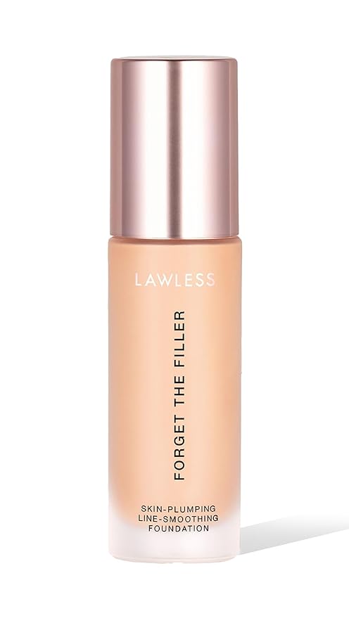 LAWLESS Women's Forget the Filler Skin-Plumping Line-Smoothing Foundation, 5L, light with warm-golden undertones, 1.0 Ounce