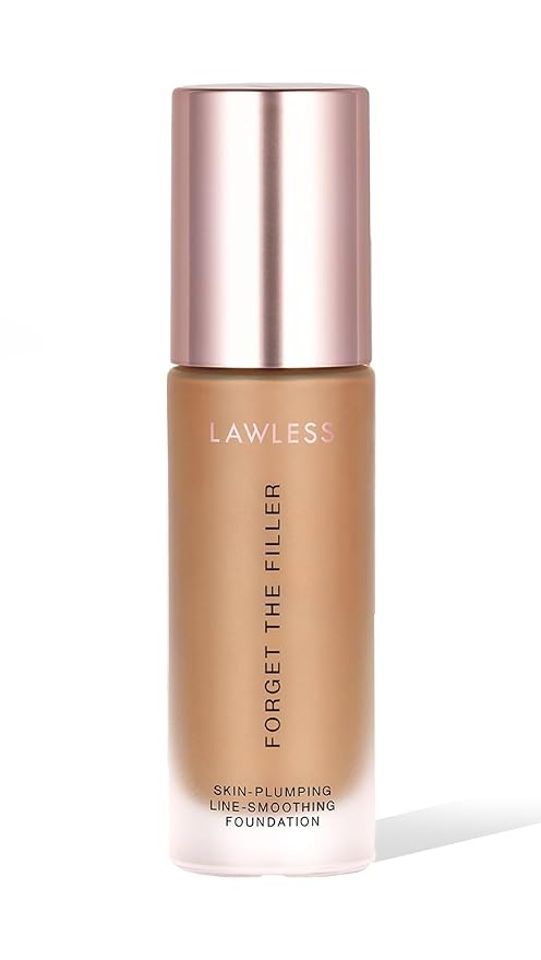 LAWLESS Women's Forget the Filler Skin-Plumping Line-Smoothing Foundation, 16T, tan with warm-olive undertones, 1.0 Ounce