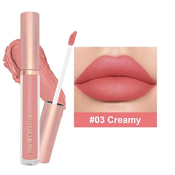 3PCS Soft Romantic Nude Liquid Lipstick Set, Matte Lip Gloss Long Lasting Waterproof, Lightweight Velvet Finish Lip Color for Daily Wear, Transfer-Resistant Moisturizing Nude Rose Creamy Shades