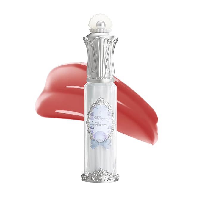 Flower Knows Shell's Jewel Nourishing Lip Glaze,Hydrating Brick Red Lip Gloss with Hyaluronic,Moisturizing Plumping Oil,Non-Sticky for Girls & Women,0.16 Fl.Oz(P09 Coral Conch)