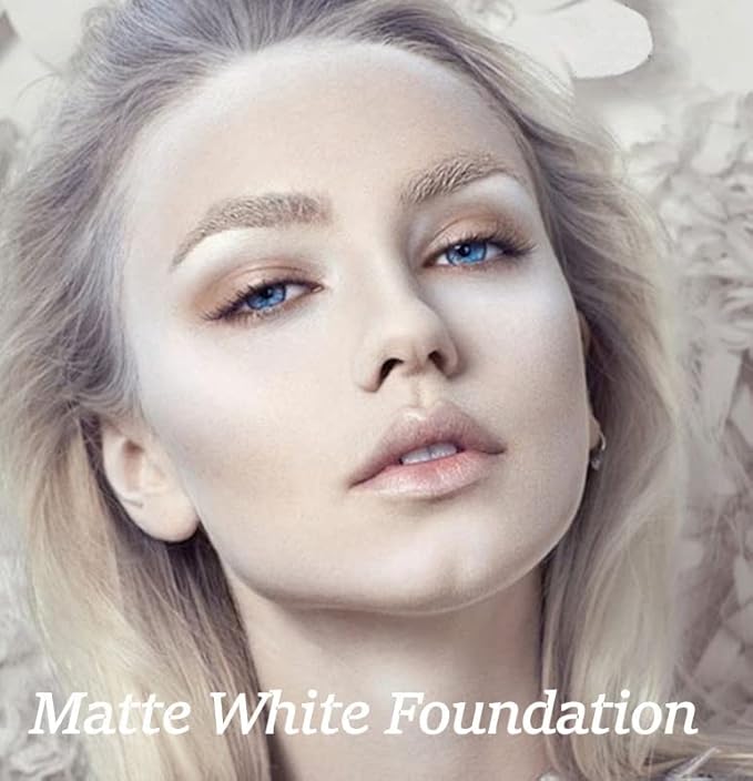 Mysense Single Matte Eyeshadow - Pressed Fine Powder Eye Shadow, Face Foundation Setting Powder, Longwear White Eye Makeup Palette for Day & Night