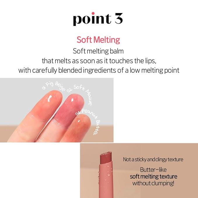 Etude Ginger Sugar Melting Balm Stick 01 Fig Beige | Tinted Moisturizing Lip balm | Natural Ingredients Hydrate Ginger, Sugar, Shea Butter Moisturizing Relaxing Effect | K-Beauty