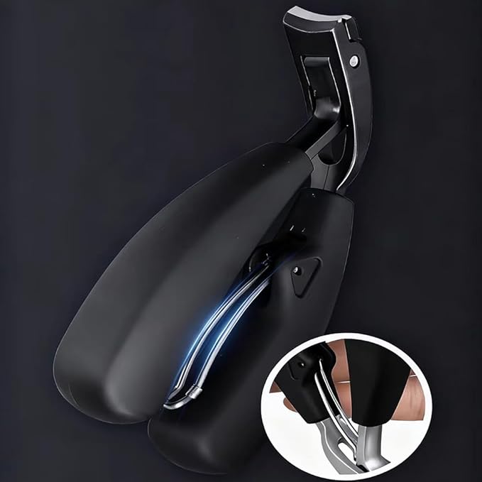 Heavy Duty Toe Nail Clippers for Men ，Ergonomic Non-Slip Long Handle Nail Clippers for Adults Seniors (Black)