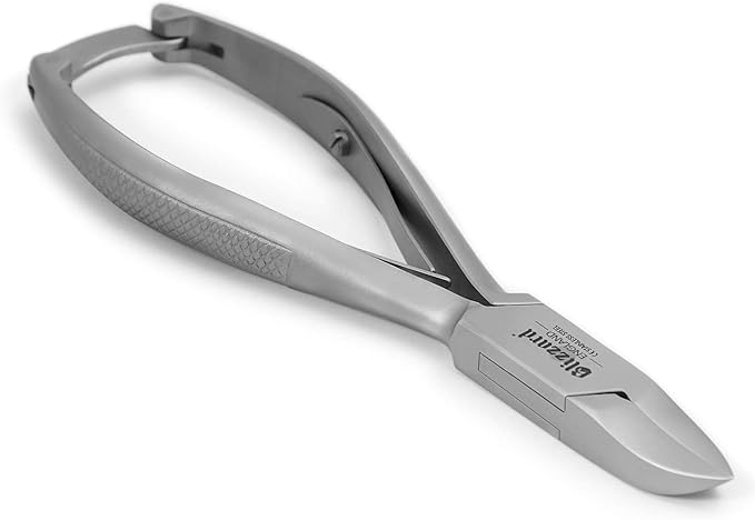 Nail Clippers for Men with Thick or Ingrown Toenails – Blizzard Podiatrist Toenail Clipper Set German Forged – 5.5 inch Heavy Duty Nail Cutter – Concave Head Chequered Handles - Hospital Grade
