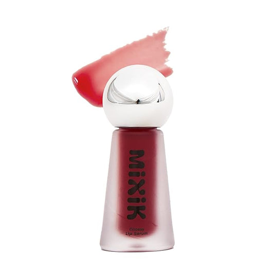 MIXIK Glossy Lip Serum, Ultra-Hydrating Lip Oil with Blue Agave, Olive & Avocado Oils for Soft and Smooth Lips, Long Lasting Moisture without the Sticky Feel (Wild Raspberry)