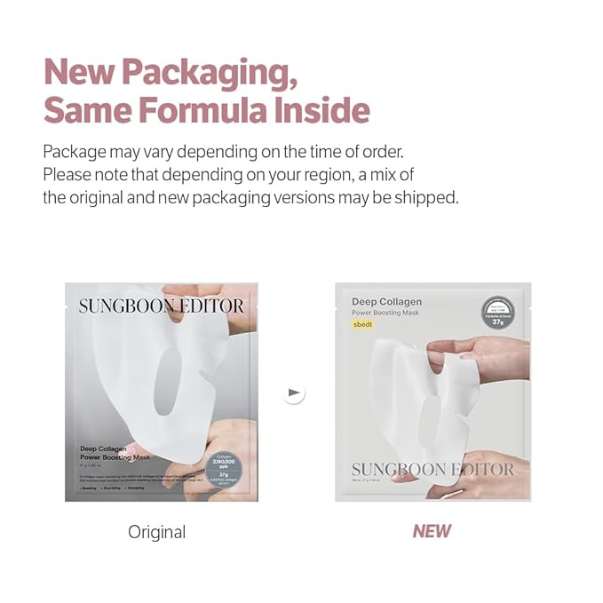 SUNGBOON EDITOR Deep Collagen Overnight Mask Hydrating Mask for Glass Skin, Wrinkle Care, Firming & Pore Refining 2,160,000PPB Collagen + 9 Peptides Stocking Stuffers for Women Korean Skincare, 4ea