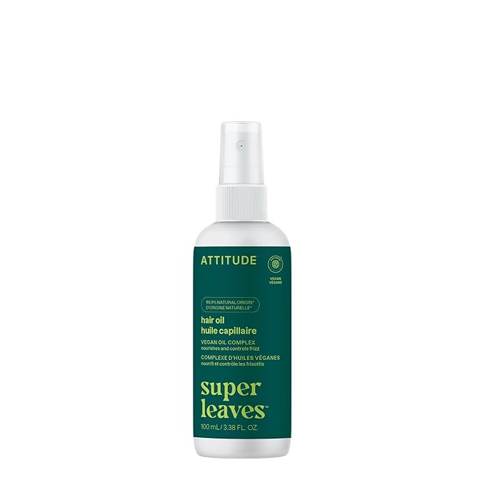 ATTITUDE Nourishing Hair Oil, EWG Verified, Natural Origin, Frizz Control Vegan Oil Complex, Softens & Nourishes Dry Hair, Dermatologically Tested, For All Hair Types, 100 mL