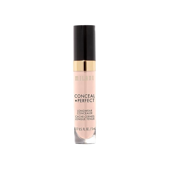 Milani Conceal + Perfect Longwear Concealer Full Coverage Infused with Hyaluronic Acid & Vitamin E, Cover Dark Circles, Blemishes & Skin Imperfections for Long-Lasting Wear - Ivory Rose