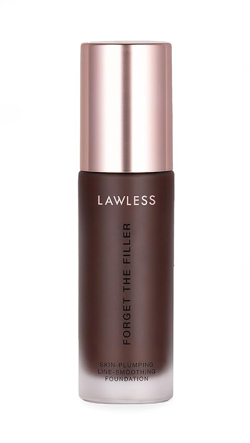 LAWLESS Women's Forget the Filler Skin-Plumping Line-Smoothing Foundation, 33D, ultra deep with deep-neutral undertones, 1.0 Ounce