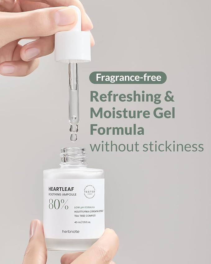 Heartleaf Soothing Moisture Ampoule - Enriched with 80% Extracted Houttuynia Cordata, Teatree & Pantenol - Effective for Sebum Control - Clinical Tested, 1.35 fl.oz