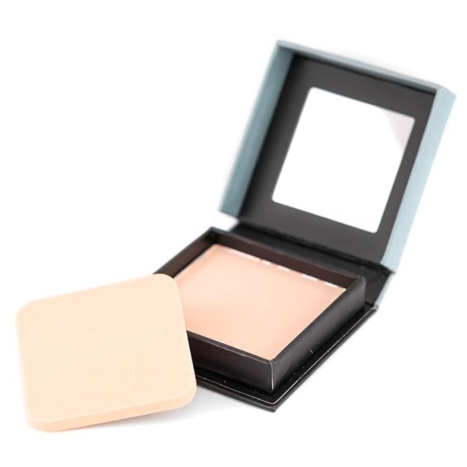 Palladio Pressed Rice Powder, Face Mattifying Setting Powder, Oil Absorbing, Poreless Makeup Foundation Perfecting, Facial Blotting Compact with Mirror, Includes Sponge, Translucent