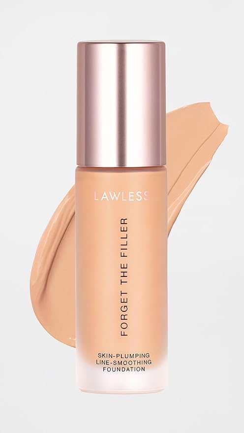 LAWLESS Women's Forget the Filler Skin-Plumping Line-Smoothing Foundation, 9L, light medium with warm undertones, 1.0 Ounce