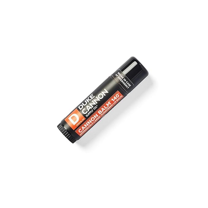Duke Cannon Supply Co. Tactical Lip Protectant Cannon Balm 140° - (Blood Orange Mint Flavored) Superior Performance, SPF 30, Lip Balm for Hard Working Men, 0.56oz (3 Pack)