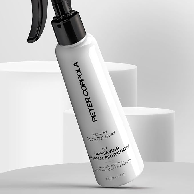 PETER COPPOLA Just Blow - Heat Protectant Spray for Blow-Drying, Anti-Frizz, Smoothing and Straightening All Hair Types - Conditions and Adds Shine - 6 oz
