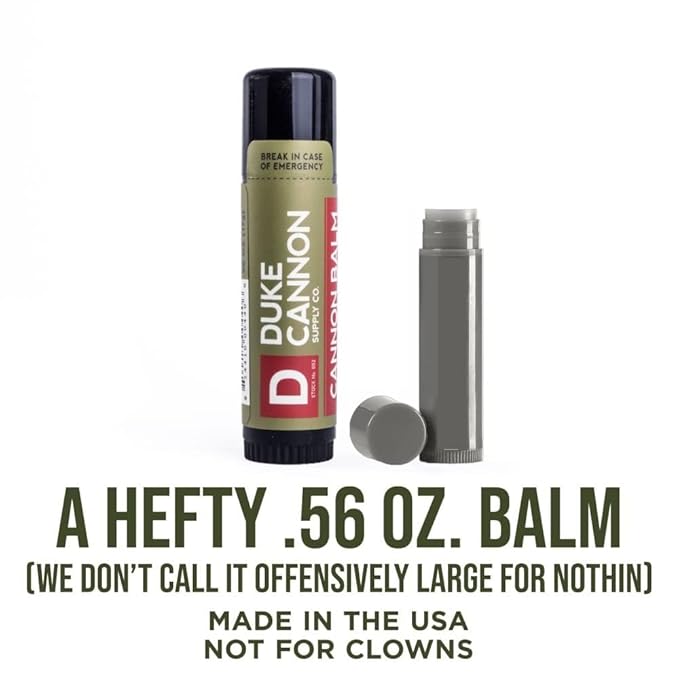 Duke Cannon Balm Tactical Lip Balm 3-Pack with SPF 15, 0.56oz – Premium Lip Protector with Organic Ingredients, Fresh Mint Flavor, Natural Beeswax, Coconut & Shea Butter, UV Protection