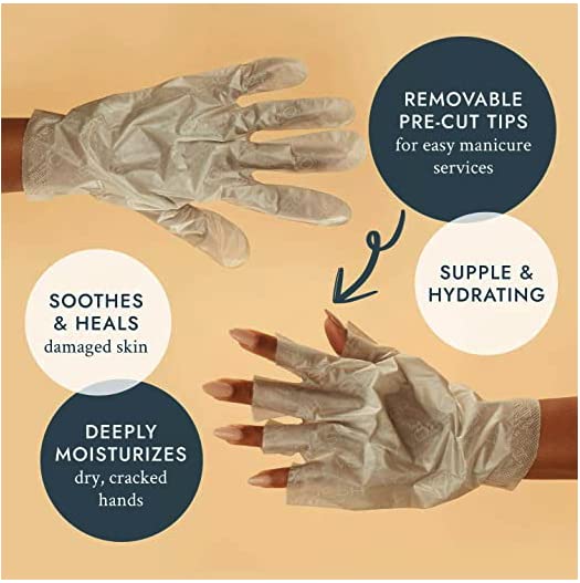 VOESH Collagen Gloves, Vegan Hand Masks, Peppermint, 3 Pack, Moisturizing Hand Mask, Lotion Gloves, Hydrating Gloves, Hand Care, Spa Manicure Gloves, Dry Hand Treatment