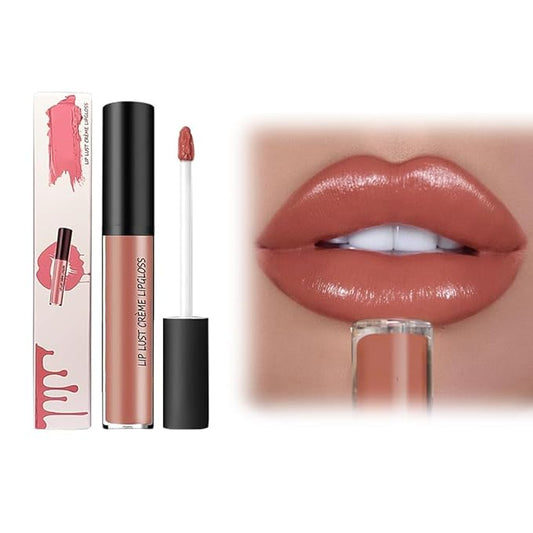 12 Color Cream Lip Gloss, 2025 New Long-Lasting Moisturizing Velvet Lip Lipstick, Waterproof, Non-Fading, Hydrating Tint Natural Jelly Lipstick Suitable for Girls and Women (#8)
