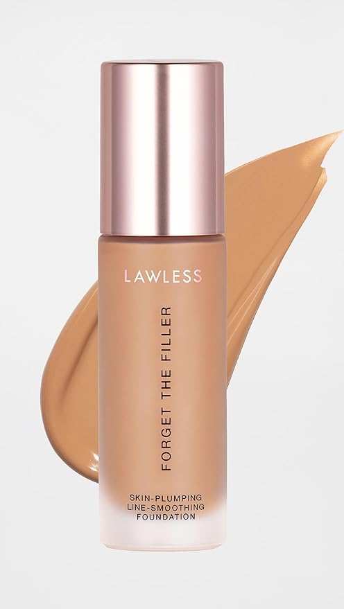 LAWLESS Women's Forget the Filler Skin-Plumping Line-Smoothing Foundation, 15T, tan with neutral-golden undertones, 1.0 Ounce