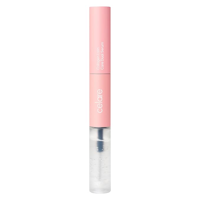 Celare Collagen Lash Care Dual Serum | 2-in-1 Lash & Brow Enhancing Serum for Women & Men | Collagen, Caffeine & Peptides | Fuller, Thicker Lashes & Healthy Roots | K-Beauty | 13 ml / 0.43 fl. oz.