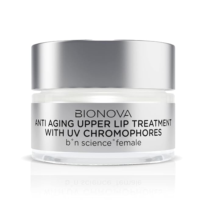 BIONOVA Anti-Aging Upper Lip Treatment with UV Chromophores - Reduce Mild to Deep Vertical Lip Lines, Wrinkles and Prevent Lipstick Bleeding (0.5 oz)