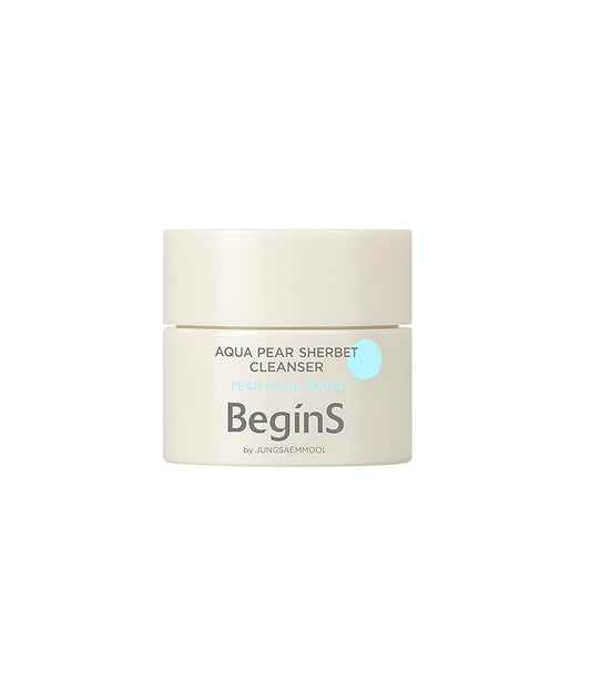 Begins by JUNGSAEMMOOL Aqua Pear Sherbet Cleanser 3.04 Fl Oz, 2-in-1 Hydrating Face Wash and Moisture Mask, Makeup Remover, Deep Pore Cleansing, Mild Exfoliating Foam for Radiant Skin, Korean Skincare