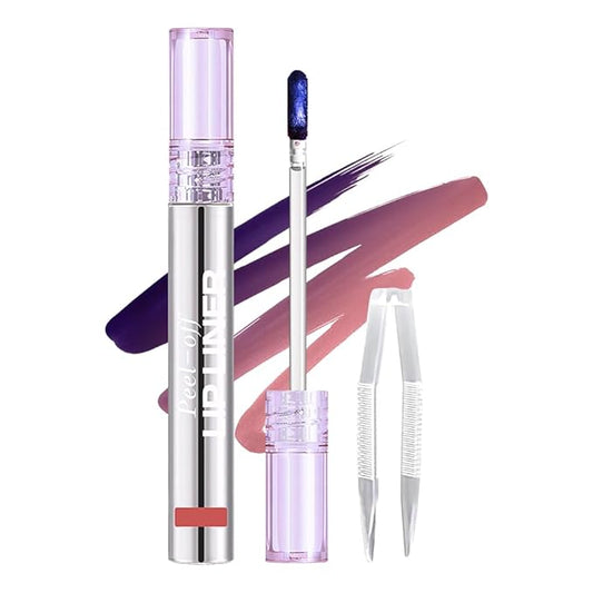 Matte Lip Stain Peel Off Lip liner Tattoo, Fuchsia Liquid Lips Gloss Peel Off Masque, for Women Long Lasting Waterproof Lipstick Lip Tint Stain, Transfer-proof for All Skin Types 04#