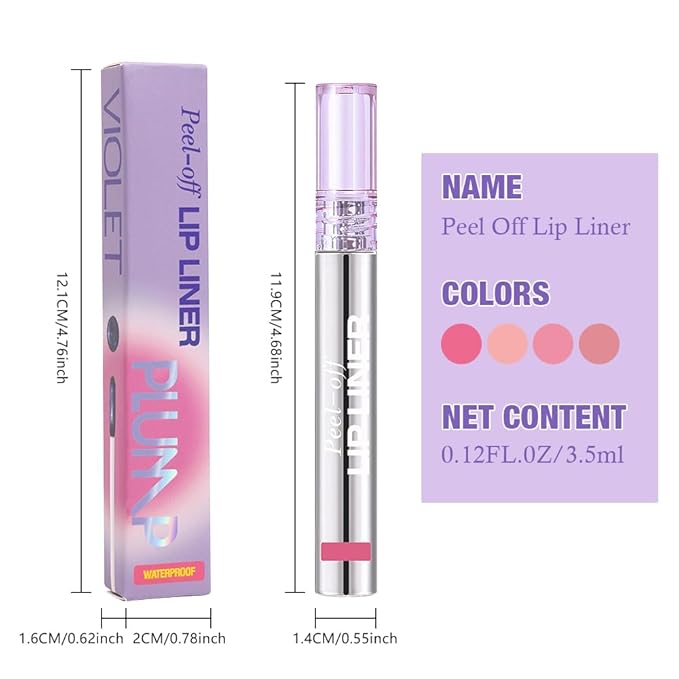 Matte Lip Stain Peel Off Lip liner Tattoo, Dark Raspberry Liquid Lips Gloss Peel Off Masque, for Women Long Lasting Waterproof Lipstick Lip Tint Stain, Transfer-proof for All Skin Types 01#