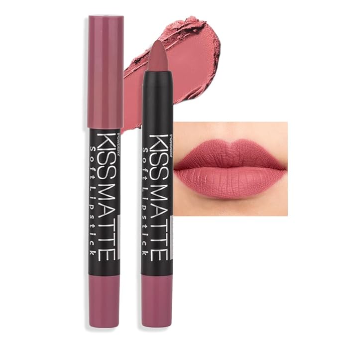 BINGBRUSH Smooth Longwear Lipstick Pack Set, Matte Color Stick Ultimate Lip Crayon for Makeup Collection - Waterproof Velvet Lipgloss Lip Stain (15#)