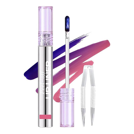 Matte Lip Stain Peel Off Lip liner Tattoo, Dark Raspberry Liquid Lips Gloss Peel Off Masque, for Women Long Lasting Waterproof Lipstick Lip Tint Stain, Transfer-proof for All Skin Types 01#