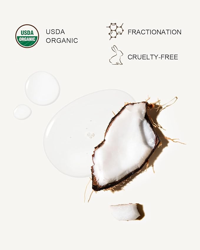 Yoken USDA Organic Fractionated Coconut Oil, 1 Gallon (128 Fl Oz), Liquid Coconut Oil for Massage & Bulk Use, Professional Body & Carrier Oil, Unscented, Hexane Free