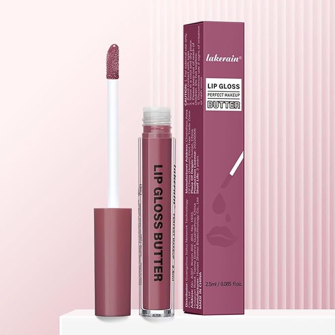 5 Pc Honey Butter Lip Stain Set, Tinted Lip Oil Gloss, Moisturizing Hydrating Plumper Liquid Lipstick Lip Blam for Women, Lightweight Lip Liner Effect, Vegan Brown Nude & Berry Mauve (#1 #4 #7 #8 #12)