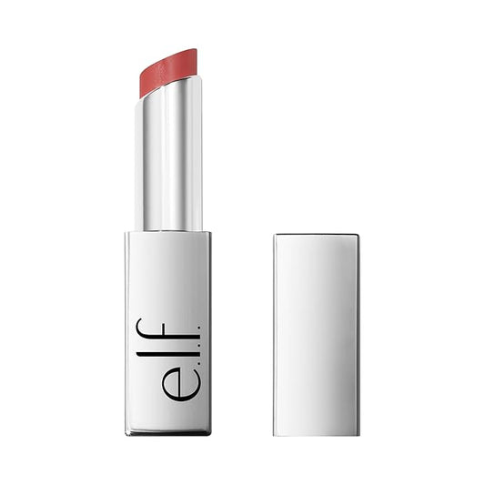 e.l.f. Glow Reviver Slipstick, Tinted Lip Oil Stick, Non-Sticky & Hydrating For A Soft-Shine Finish, Vegan & Cruelty-Free, Rose Latte