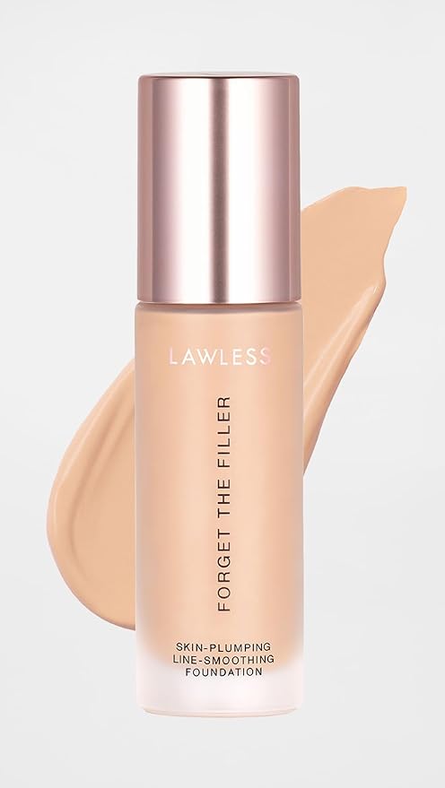 LAWLESS Women's Forget the Filler Skin-Plumping Line-Smoothing Foundation, 7L, light medium with neutral-golden undertones, 1.0 Ounce