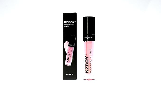 KZBOY Lip Gloss Lip Oil Watermelon Scented 8ml Moisturizing Lip Gloss for Dry Lips High Shine Smooth Finish Clear Pink Shade(Watermelon)