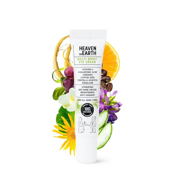 Multi-Boost Eye Cream 0.5 fl oz (15 ml) – 100% Natural & Vegan – Plumping, Anti-Wrinkle, Anti-Puffiness & Dark Circles – With Vitamin C, Ginseng, Coffee Bean, Hyaluronic Acid & Bakuchiol