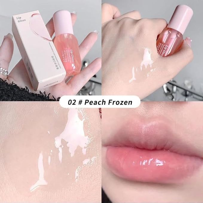 Moisturizing Lip Balm, Hydrating Glossy Lip Glaze Stick Plumping Lip Oil for Girls & Women, Fall Gift, Christmas Gift, Mother's Day Gift, Lip Stain, Skincare Moisturizer Moisture, Set of Two Colors