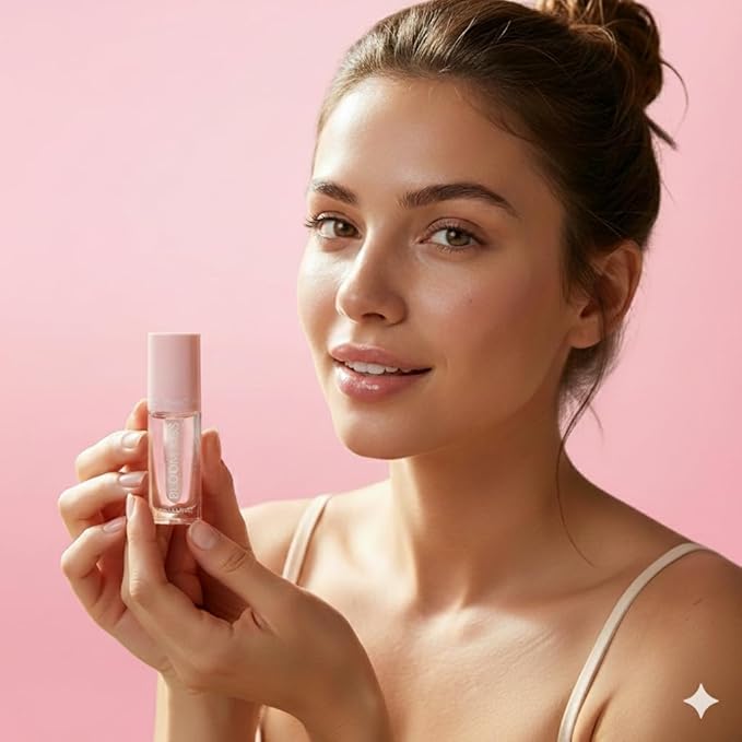 Miss Lil USA Bloom Kiss Lip Oil, Nourishing Hydrating High-Shine Lip Oil Gloss, Lightweight Non-Sticky Formula for Soft Glossy Lips, Vegan & Cruelty-Free (Rose)