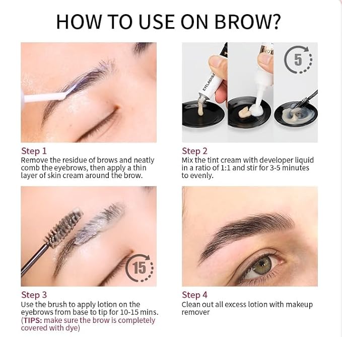 5 IN 1 Eyebrow & Eyelash Makeup Kit，03 BLACK