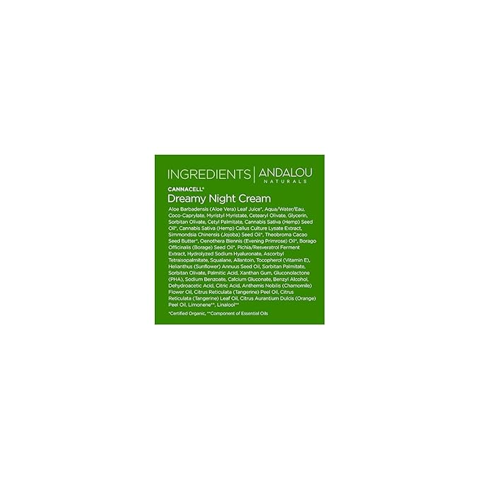 Andalou Naturals CannaCell Dreamy Night Cream, 1.7 Ounces