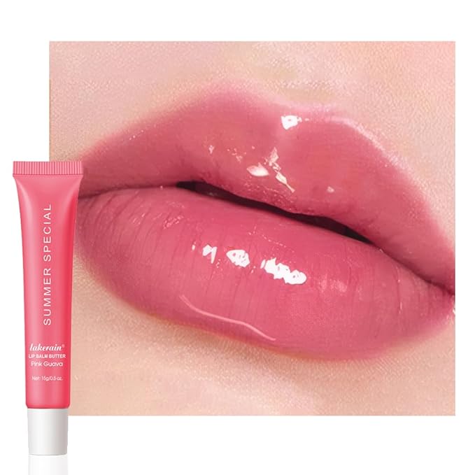 Summer Special Lip Butter Lip Balm, Ultra-Hydrating Natural Vegan Lip Balm, Sheer-Tinted Shine & Hydration, Soothes & Softens Dry Lips Skincare, Bálsamo labial hidratante #5 Pink Guava