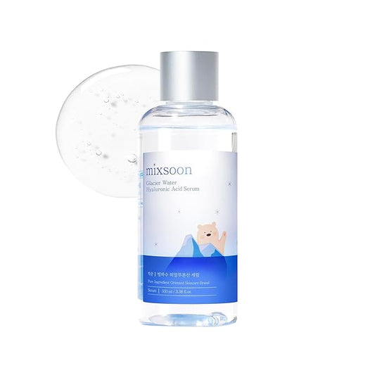 mixsoon Glacier Water Hyaluronic Acid Serum-Deep Hydration and Cooling for Face, Refreshing Lightweight Texture 100ml / 3.38 fl.oz. Korean Glass Skin Care