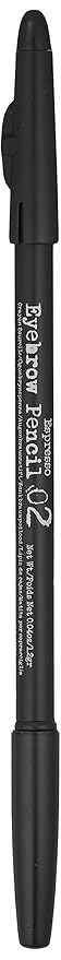 3 in 1, Skinny Eyebrow Pencil - 02 with Sharpener Cap & Spoolie Brush - Draws Tiny Brow Hairs & Fills in Sparse Areas & Gaps, Sharp Enable, Longwear, Long Lasting – "7.4 In, Espresso